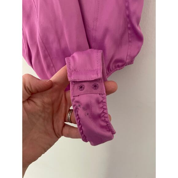 NWT Zara Satin Corset Bodysuit Medium Pink Purple Silky Balletcore Feminine - Picture 7 of 11